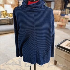 Striped Navy Blue Women's Sweater